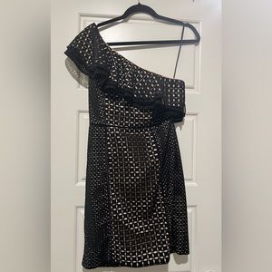 NEW J. crew black and tan eyelet dress